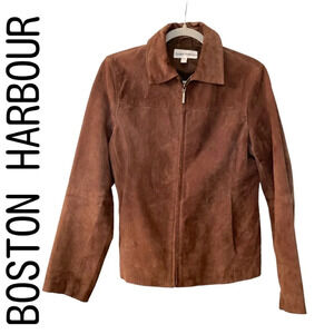 Boston Harbour Brown Faux Suede  Zip Up Jacket